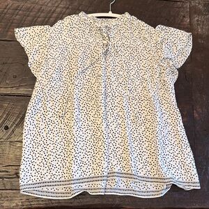 Max Studio Black and White Dotted Blouse